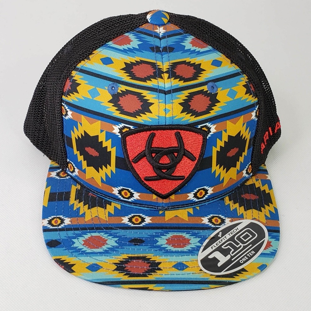 Ariat Hat Cap Flexfit 110 Southwest Aztec Western Snapback Baseball  Multicolor